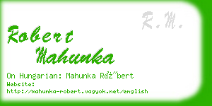 robert mahunka business card